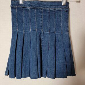 RE Generation By Pink Mini Skirt  Juniors Sz XS Pleated Denim Back to School NWT